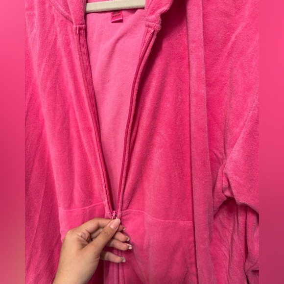 SKIMS Pink Terry Cloth Full Zip Hoodie W/ Pockets Women’s Size 2X - Picture 5 of 11